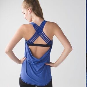 Lululemon Wild Tank Heathered Sapphire Blue top women’s size 6